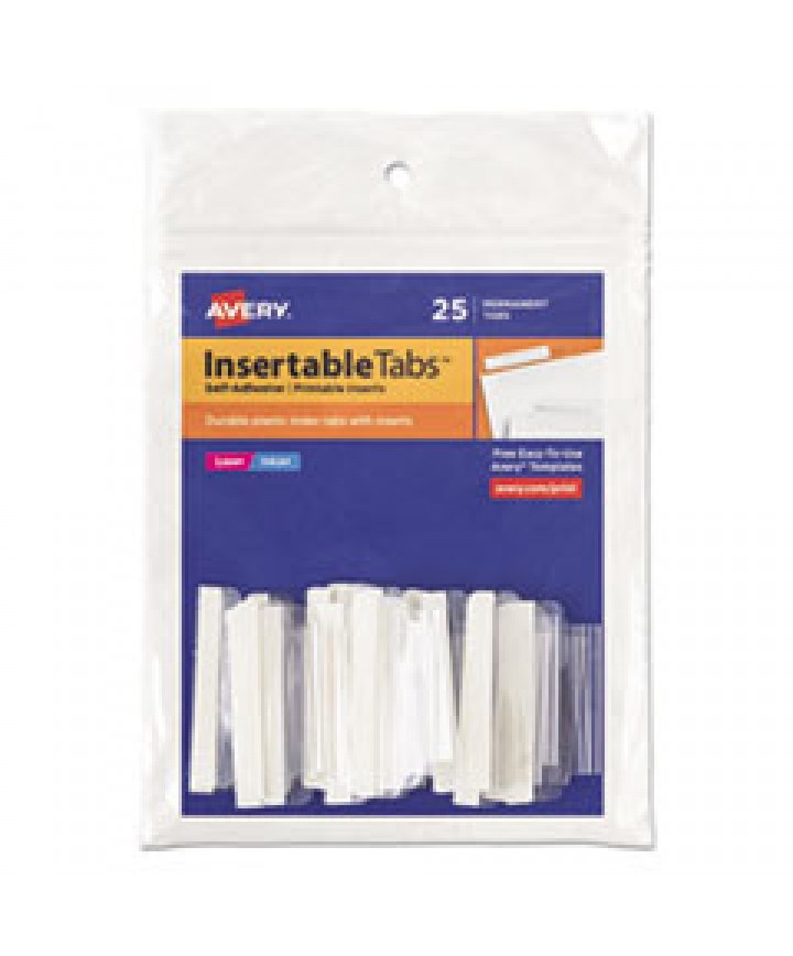 INSERTABLE INDEX TABS WITH PRINTABLE INSERTS, 1/5-CUT TABS, CLEAR, 1.5 ...