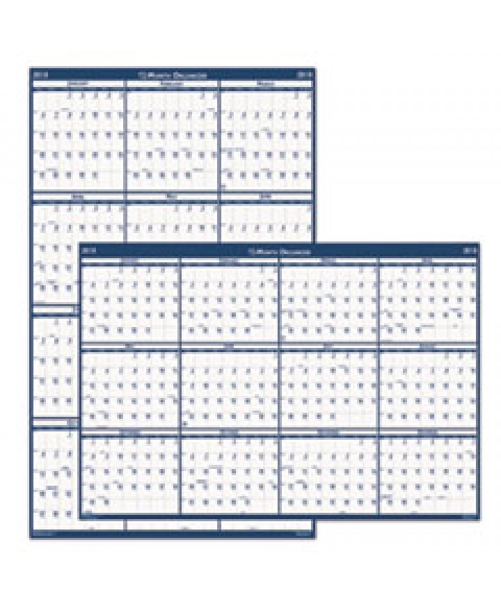 RECYCLED POSTER STYLE REVERSIBLE ACADEMIC YEARLY CALENDAR, 24 X 37 ...