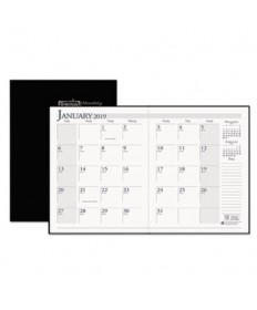 RECYCLED RULED PLANNER WITH STITCHED LEATHERETTE COVER, 10 X 7, BLACK, 2020-2022