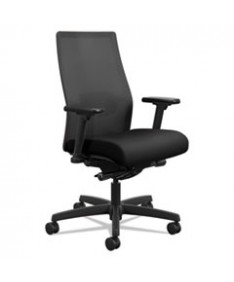 gnition 2.0 4-Way Stretch Mid-Back Mesh Task Chair, Adjustable Lumbar Support, Black Seat/Back, Black Base
