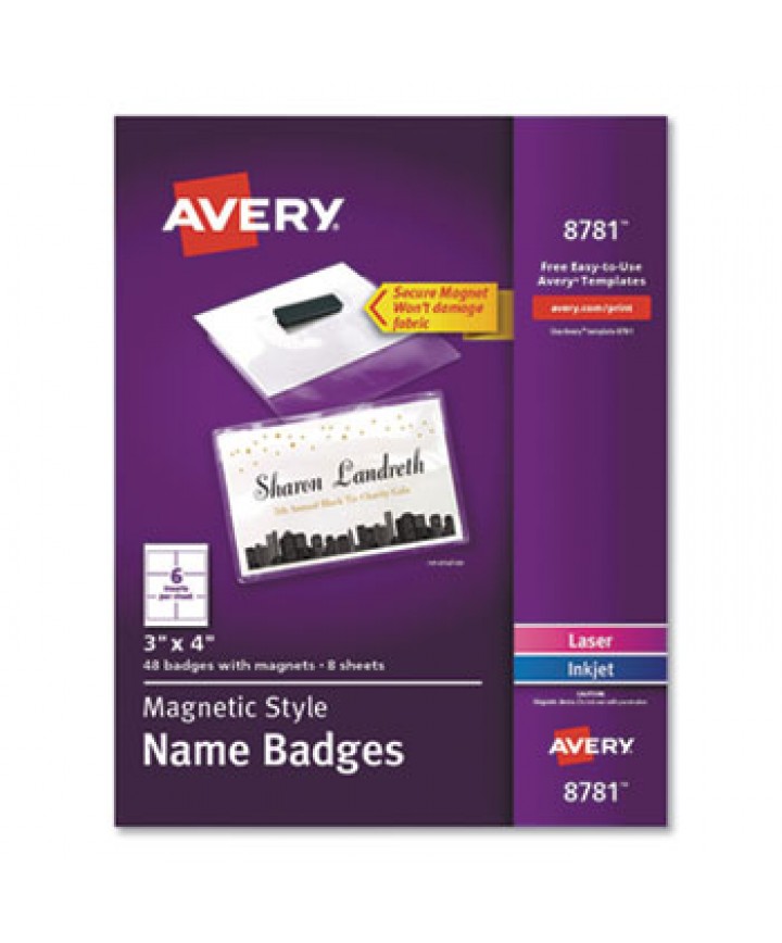 MAGNETIC STYLE NAME BADGE KIT, HORIZONTAL, 4