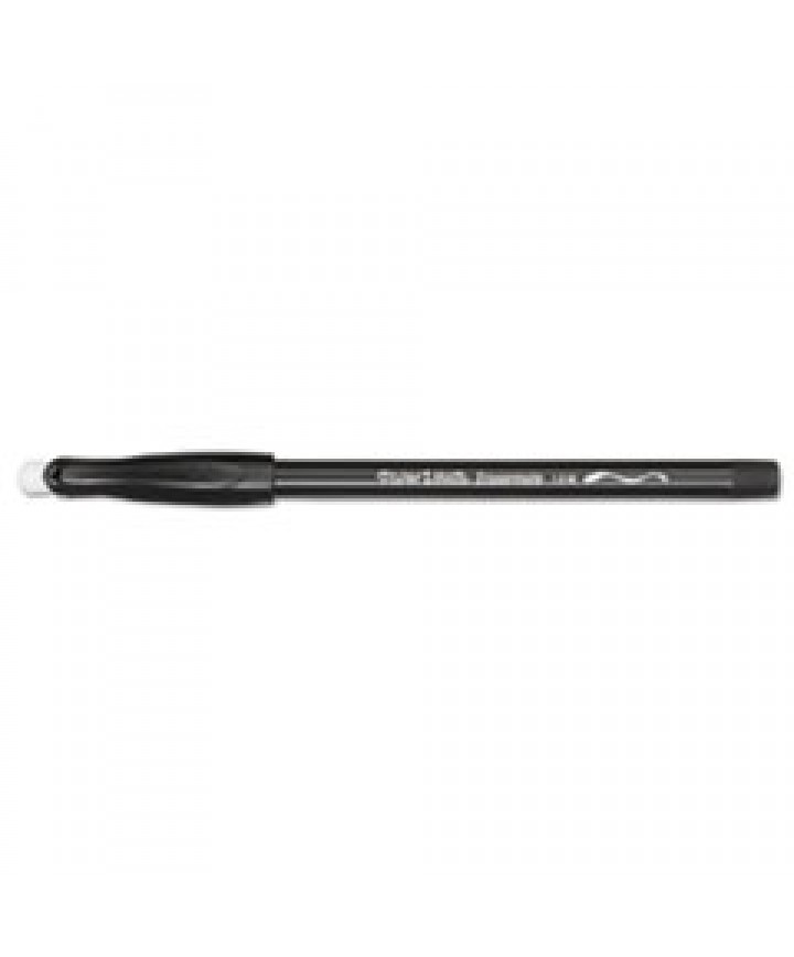 ERASER MATE STICK BALLPOINT PEN, MEDIUM 1MM, BLACK INK/BARREL, DOZEN